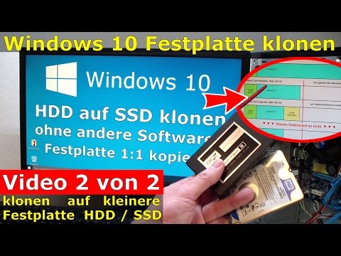 Windows 10 Festplatte klonen auf SSD oder HDD [Teil 2] Zielfestplatte ist kleiner