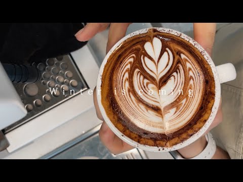CAFE VLOG 👩🏻 Making various hot coffee with Latte art because winter is coming !