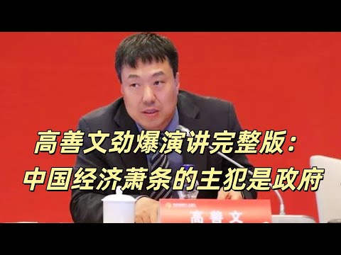 高善文劲爆演讲完整版：中国经济萧条的主犯，政府造成了房地产危机；民营地产颈动脉大出血；疫情防控对大城市经济影响更大