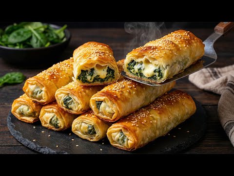 Extra Crispy Spinach & Cheese Rolls | Better Than Spring Rolls!