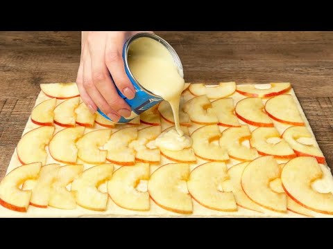 🍎Wenn Sie Blätterteig und 2 Äpfel haben, dann bereiten Sie ein Dessert nach altem Rezept zu!