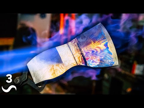 Titanium Damascus Axe - Part 3
