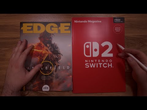 ASMR whispered gaming magazine flip thru, EDGE magazine tracing 🎮♥️✨