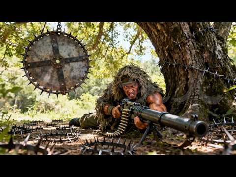 Japs slaughter a village, but Chinese hunter ambushes them halfway, annihilating an entire company.