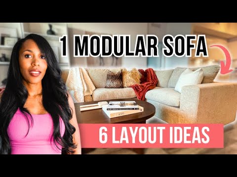 styling a modular L sectional sofa + Living Room Makeover