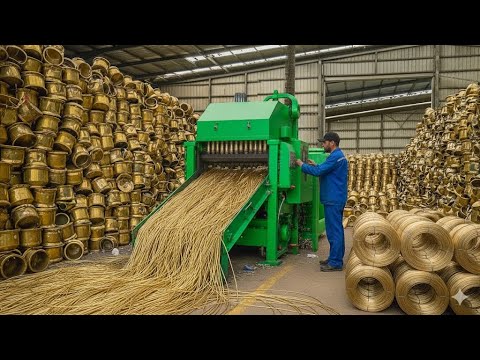 Incredible Recycling Process of Old Brass Pots into High-Grade Shiny Brass Wires | 