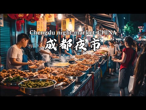 成都夜市，超大的犀浦夜市，美食/水果/宠物/文玩众多，成都街头美食，Chengdu night market·CHINA