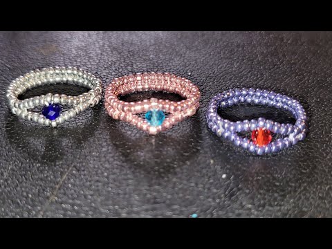 EASY JEWELRY STEP BY STEP Easy to make ring with beads and crystals