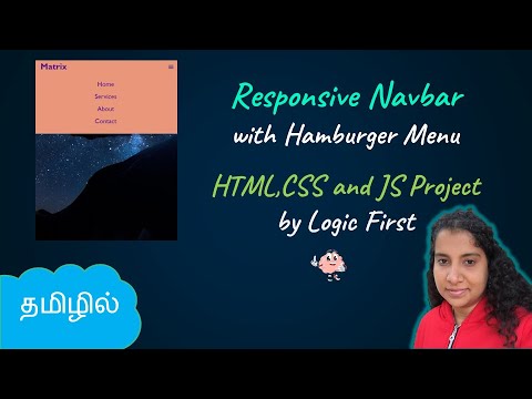 Responsive Navbar with Hamburger Menu | HTML, CSS and JavaScript Project | Logic First Tamil