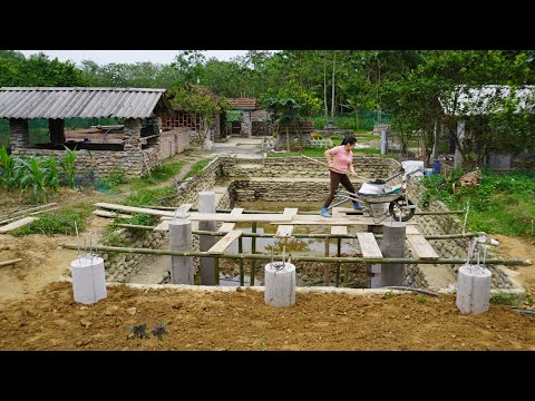 Finally! I started building my own house / Build iron and concrete columns for house / Green Farm