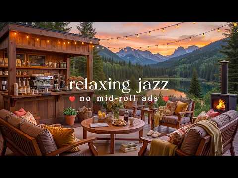 🌷 Relaxing Spring Jazz (NO MID-ROLL ADS) – Calm Fireplace Ambience for Study & Relaxation