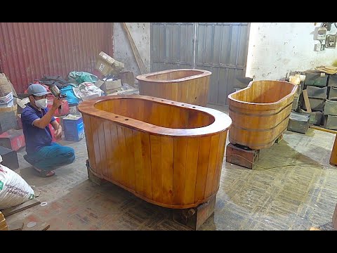 Bathtub Factory! Process of making wooden bathtubs in Vietnam