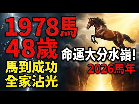 1978年屬馬人注意：2026年48歲是個「大分水嶺」！熬過去，後半生將「馬到成功」、全家沾光！#1978年屬馬 #屬馬運勢 #2026馬年運勢 #生肖馬運程 #生肖馬 #屬馬 #2026生肖馬運勢