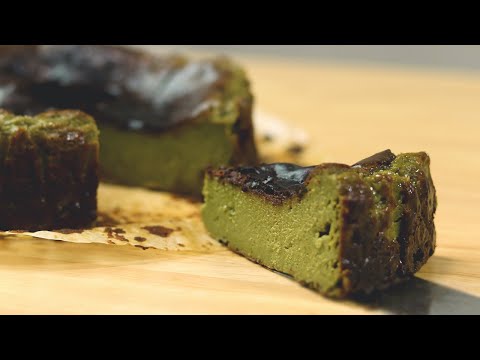 [Basque cheesecake] Melt-in-your-mouth Basque-style cheesecake, original recipe variation Matcha ...