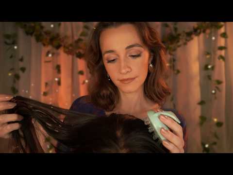 ASMR | playing with your hair until you fall asleep 💕 (scalp massage, hair brushing, pampering)