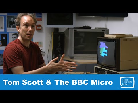 Tom Scott with the Acorn BBC Micro