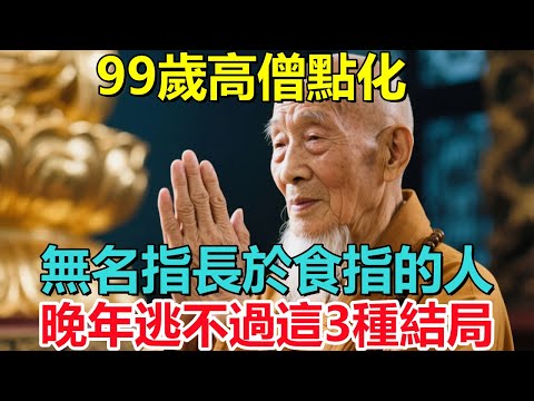 99歲高僧點化：無名指長於食指的人，晚年逃不過這3種結局！