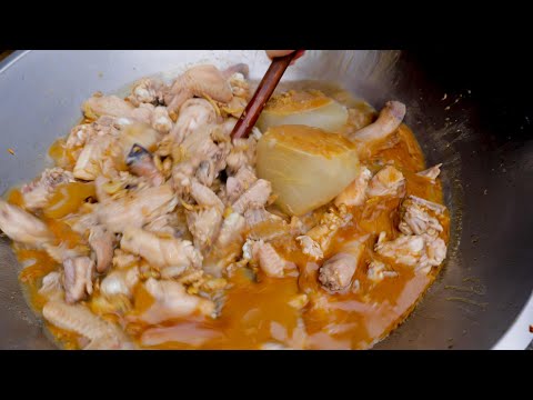 Tonic in winter ! Sesame Oil Chicken Thigh Soup Makingごま油鶏ももスープ作り – China Food