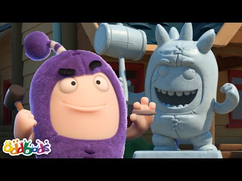 Building Macho Jeff Statue! | 1 HOUR! | Oddbods Full Episode Compilation! | Funny Cartoons for Kids