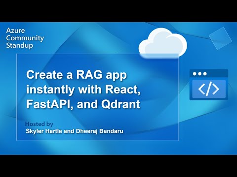 Azure Static Web Apps Community Standup: Create a Retrieval-Augmented Generation (RAG) app
