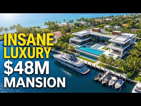 Touring $48 Million Modern Florida Mansion With Superyacht Dock |Yacht Haven