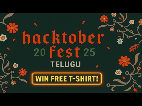 Hacktoberfest 2025: Crash Course (Telugu) — How to Contribute to Open Source & Win FREE T-Shirt
