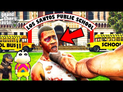 Franklin JOIN New School BEAT BY STUDENTS in GTA 5 | SHINCHAN and CHOP