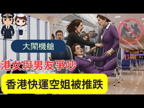 【廣東話】港女大鬧機艙！峴港機場｜控男友嫖妓、家暴，情緒失控推跌空姐｜香港快運乘客飛機上怒火爆發！動手推跌空姐｜必須立即離開機艙｜#空姐被推 #峴港機場 #HK Express #乘客失控 #香港快運