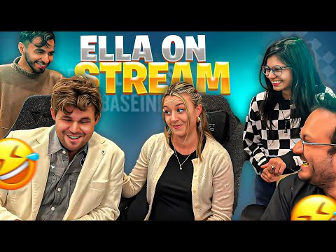 Magnus Carlsen joins Ella's stream after his win over Nakamura