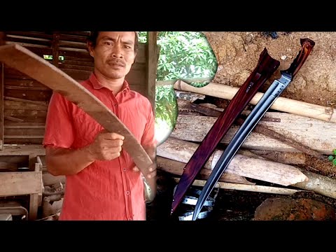 Super mewah tampilannya!!...membuat PEDANG DARI BAJA PER DAUN YANG BERKARAT