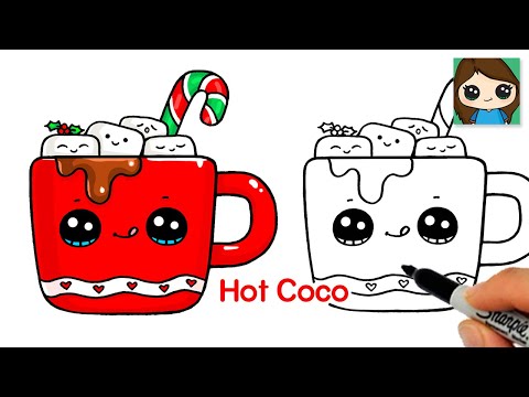 How to Draw Hot Chocolate 🎄Cute Christmas Winter Art