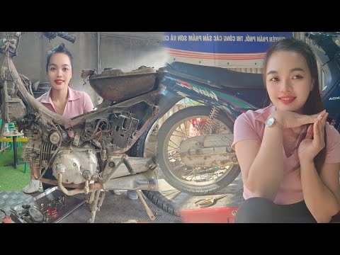 Reviving a badly damaged Wave bike, completely transforming the bodywork from A to Z