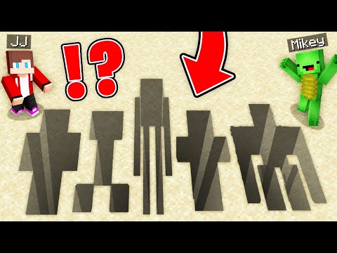 JJ And Mikey FOUND SECRET PIT in the FORM of MOBS IRON GOLEM CREEPER ENDERMAN in Minecraft Maizen