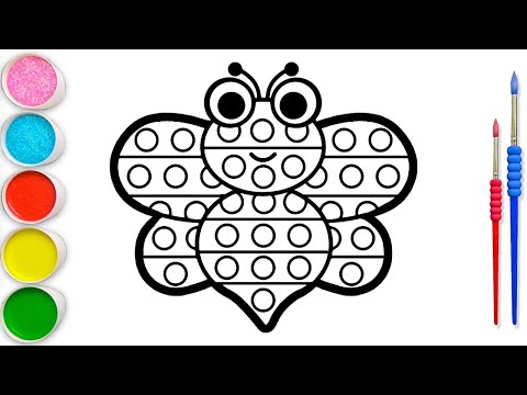 Rainbow BEE Pop It Drawing, Painting & Coloring For Kids and Toddlers_ Kids Art