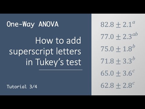 One-Way ANOVA 3 - Using Superscript Letters in Tukey's Test
