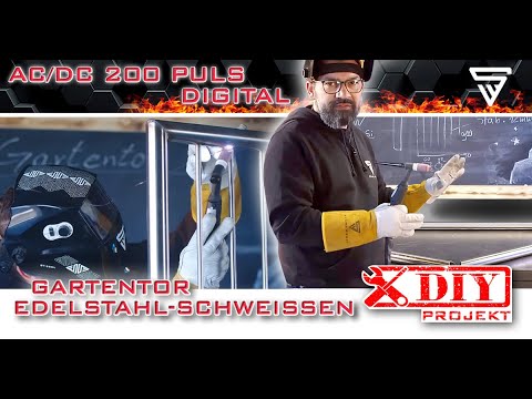 STAHLWERK - Gartentor 1.4301 - schweißen + polieren - AC/DC 200 Puls  D Edelstahl - STAHLWERKSTATT