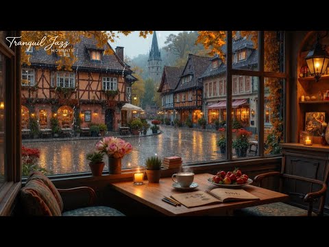 Relaxing Light Jazz Music On A Rainy Autumn Day 🍂 Cozy Café Ambience for Study, Work & Relax #12