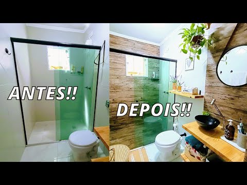 TRANSFORMAÇÃO RÁPIDA E SIMPLES NO BANHEIRO GASTANDO POUCO E FICOU INCRÍVEL!
