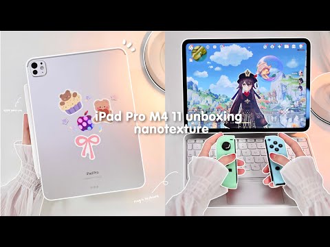 ✨ NEW M4 iPad Pro 11" Sliver 1TB (Nanotexture) 💜 aesthetic unboxing 📦 paperlike|accessories|Genshin