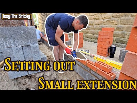 Bricklayer setting out NEW JOB - Small extension #construction #bricklaying