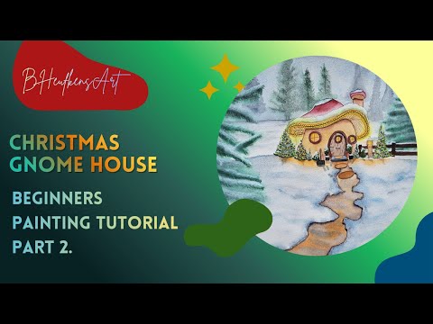Watercolour Christmas Gnome House | Beginners Painting Tutorial (Part 2)
