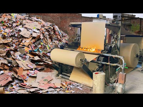 Incredible Process | How They Recycle Tons of Waste Paper into Massive Cardboard Carton Boxes