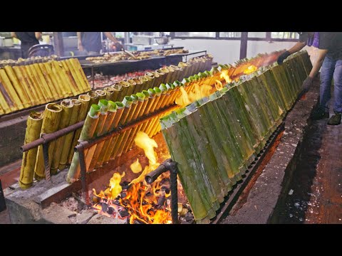 Amazing Grilling！Coconut milk Bamboo Rice, Coconut milk making/ 竹筒燒美味！椰漿竹筒飯, 椰奶製作技巧, 炭燒雞腿