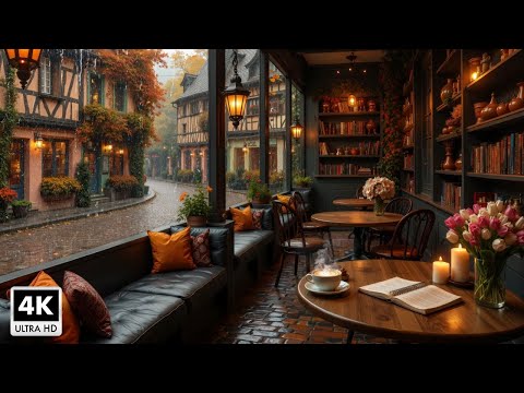 A Peaceful Autumn Day With Jazz Piano Music And Gentle Rain Sounds 🍂 Cozy Autumn Coffee Shop Space