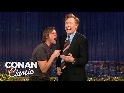 Jim Carrey Struggles To Sing "Silent Night" | Late Night with Conan O’Brien