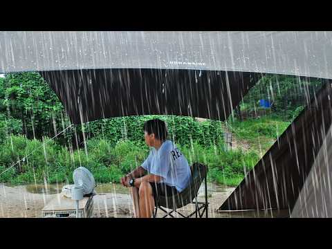 타프세팅 폭우 우중캠핑! 그런데 강풍까지!! 어쩌지?