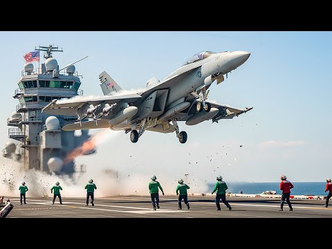 Iran Panic! US Navy F-18 Fighter Jet Makes Emergency Takeoff in Middle East