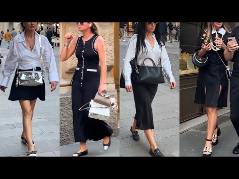 ITALIAN HOT SUMMER OUTFITS FASHION T 24°C ☀️ MAY TRENDY STREET LOOKS IN MILAN LUXURY SHOPPING WALK