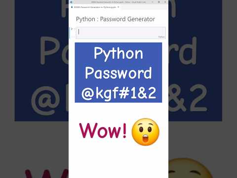Python Generates Passwords like a Pro! 1🔑 #python #coding #shorts #telugu