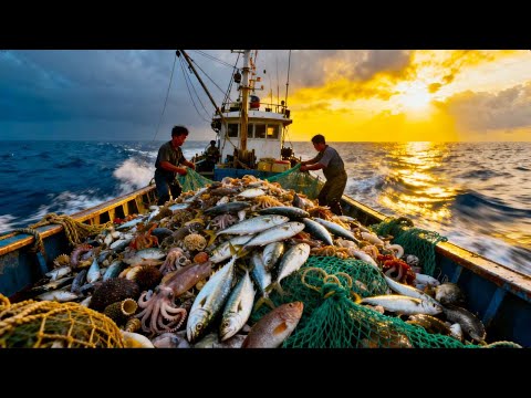 阿杰今天只放了14筐，1100枚钩的海货直接破百斤，今天又是4000多！【岛民阿杰】